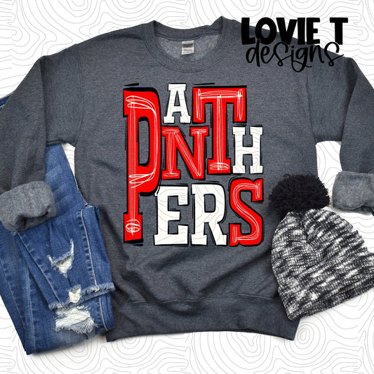 Panthers Red and White-Lovie T Designs