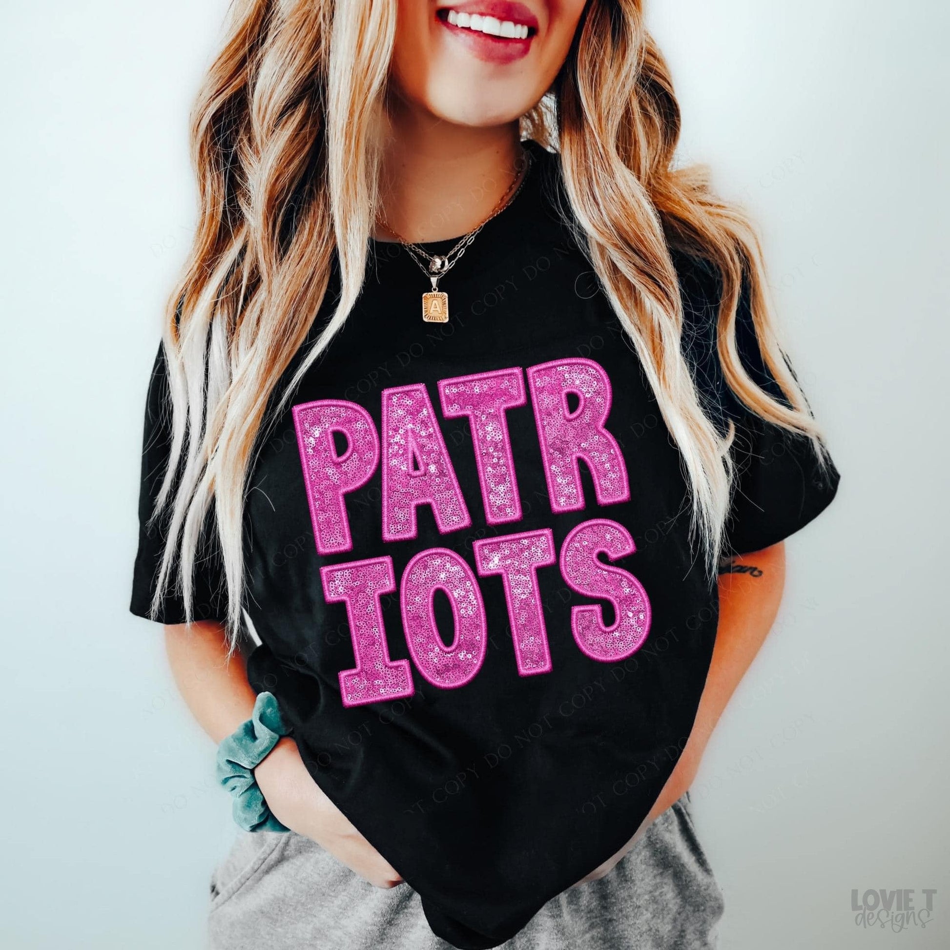 Patriots Embroidery & Sequin in Pink