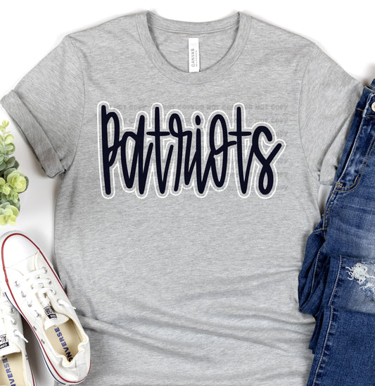 Patriots Navy White-Lovie T Designs