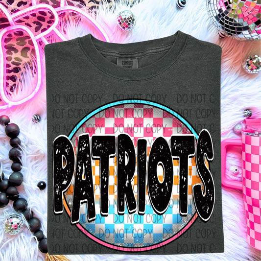 Patriots Neon Circle Mascots-Lovie T Designs