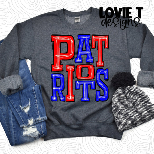 Patriots Red Blue-Lovie T Designs