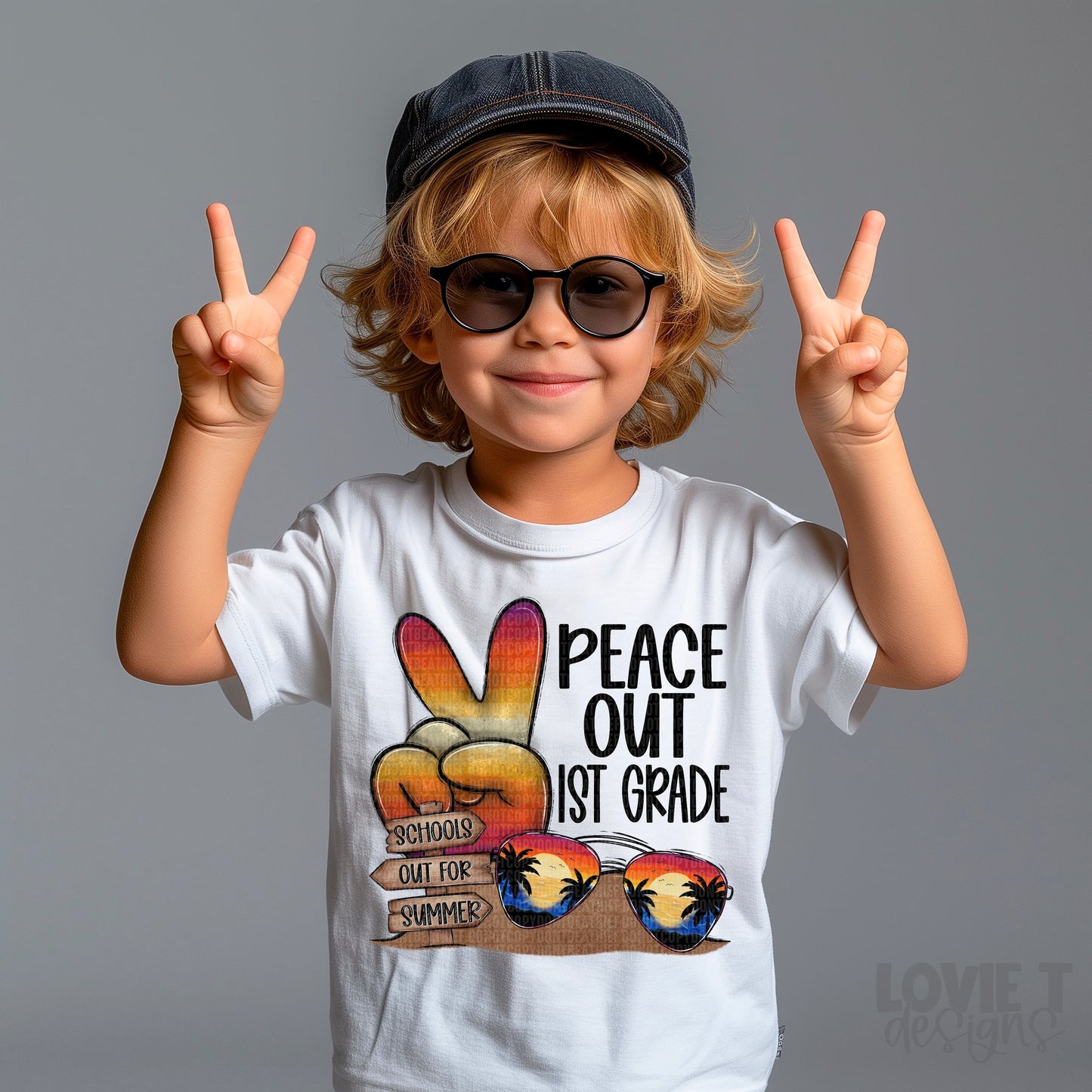 Peace Out 1st Grade-Lovie T Designs