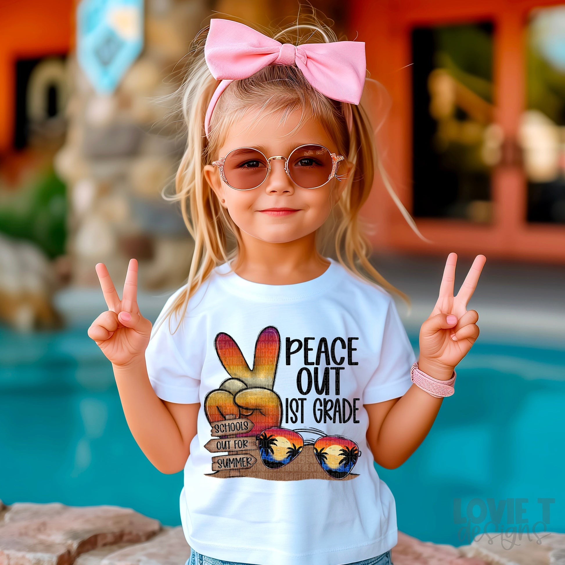 Peace Out 1st Grade-Lovie T Designs