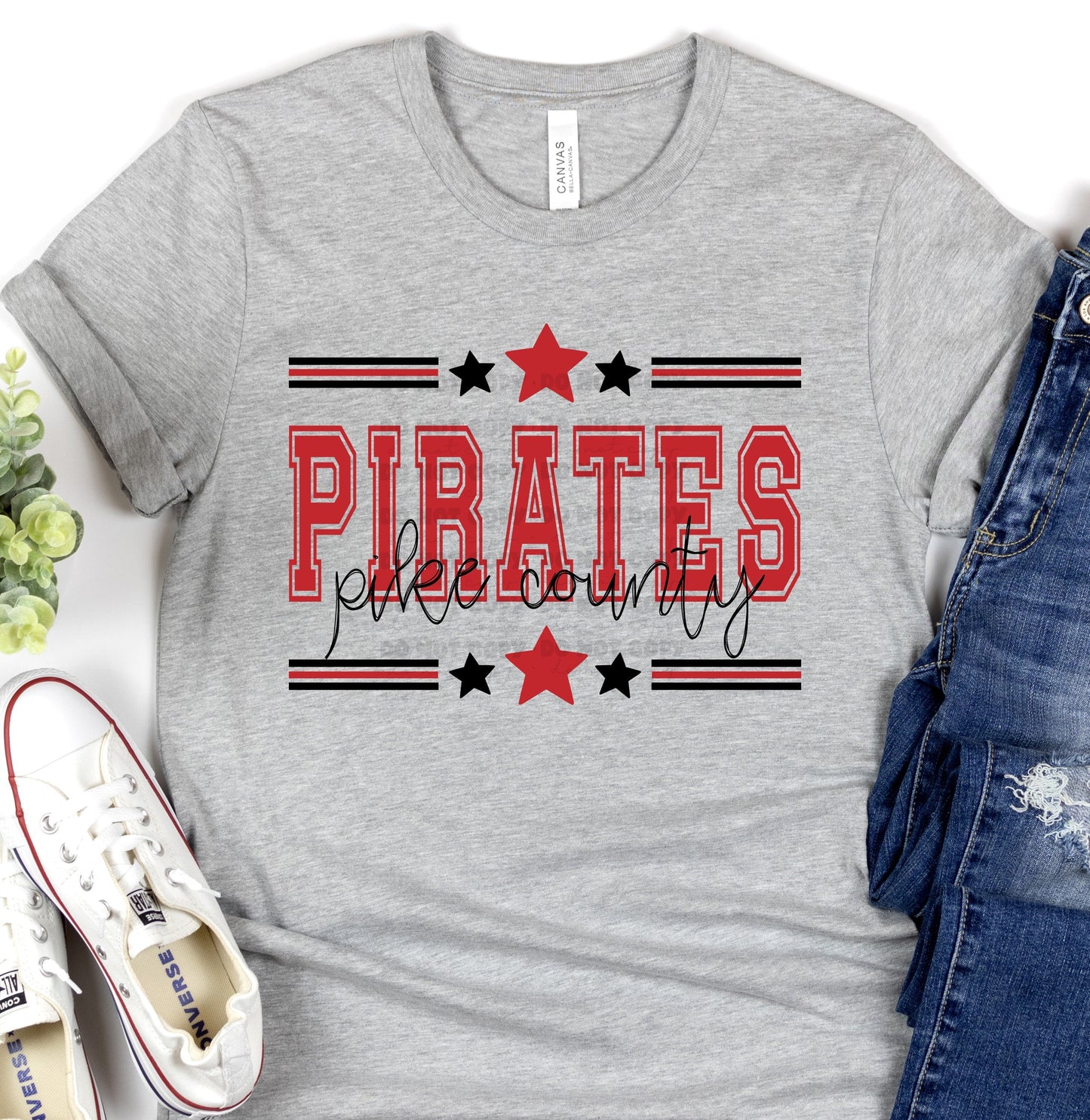 Pike County Pirates Red Black All Stars-Lovie T Designs