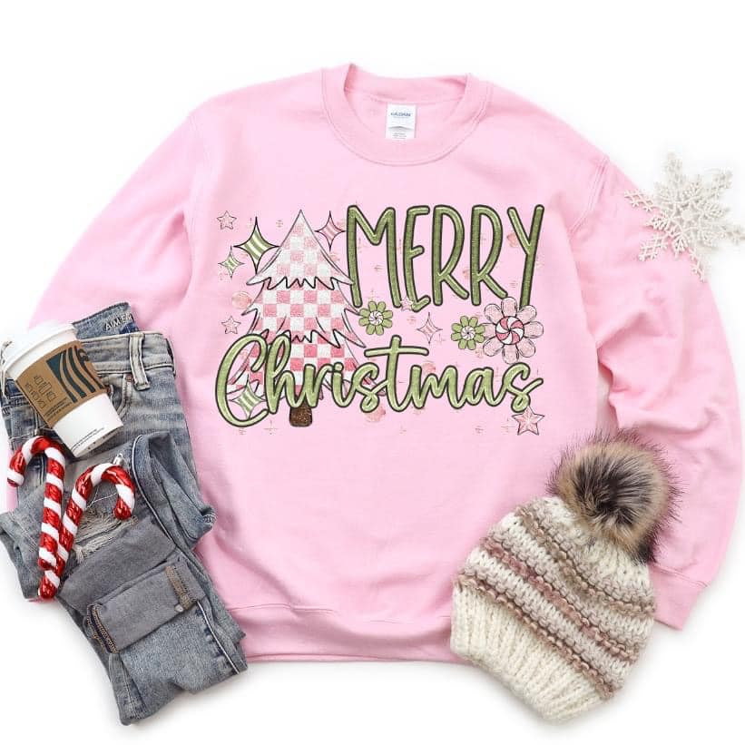 Pink Merry Christmas-Lovie T Designs