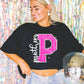 Pink Sparkle Alpha-Lovie T Designs