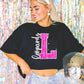 Pink Sparkle Alpha-Lovie T Designs