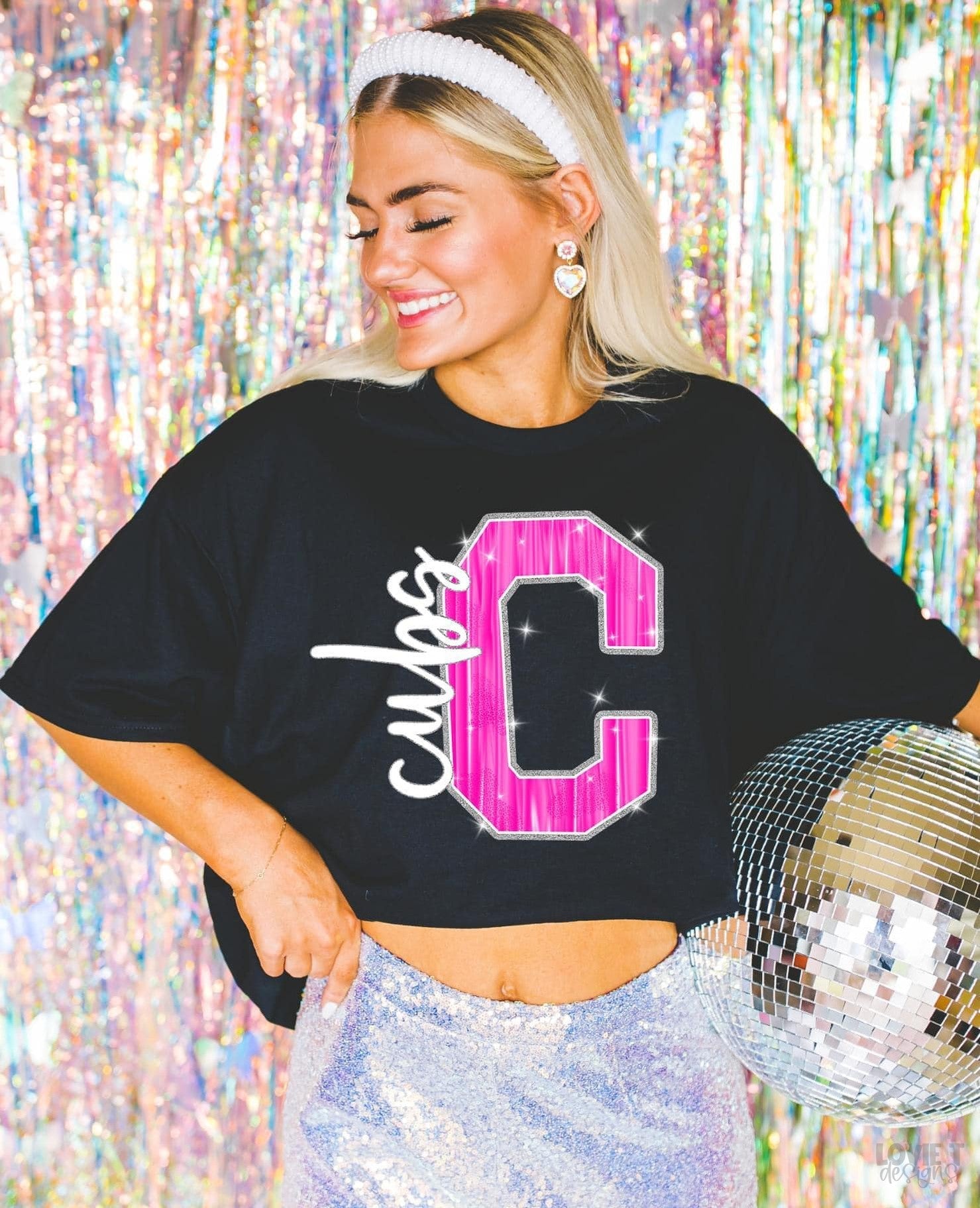 Pink Sparkle Alpha-Lovie T Designs