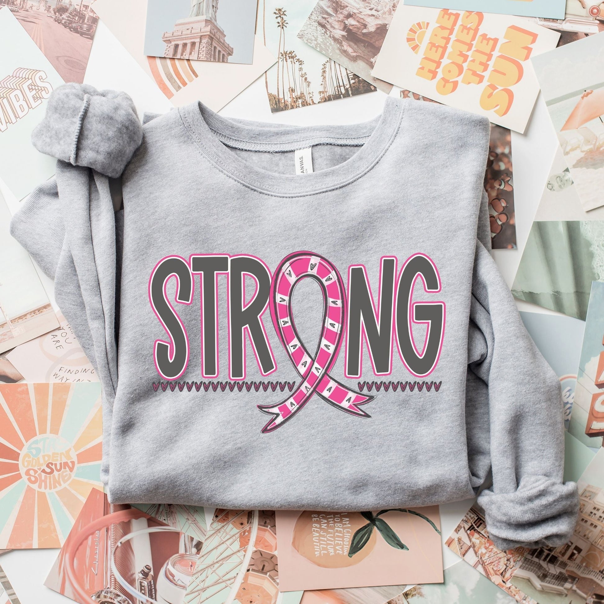 Pink Strong Awareness Ribbon-Lovie T Designs