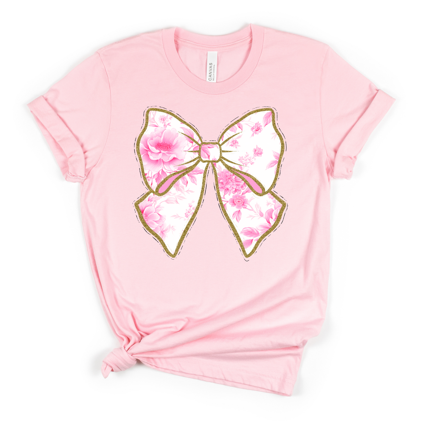 Pink Toile Bow-[DTF Transfer]-Lovie T Designs