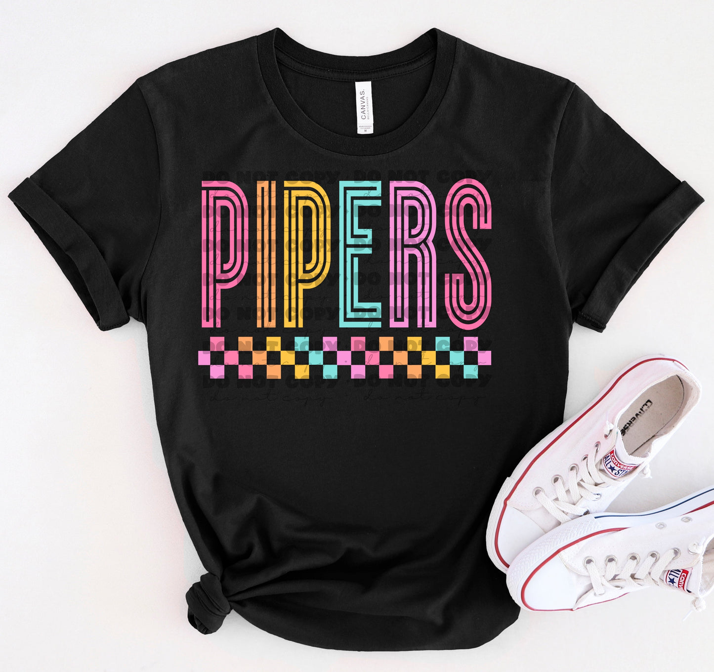 Pipers Colorful Line Mascot-Lovie T Designs