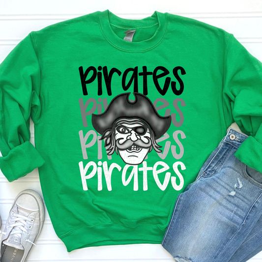 Pirates Monochromatic Mascots-Lovie T Designs