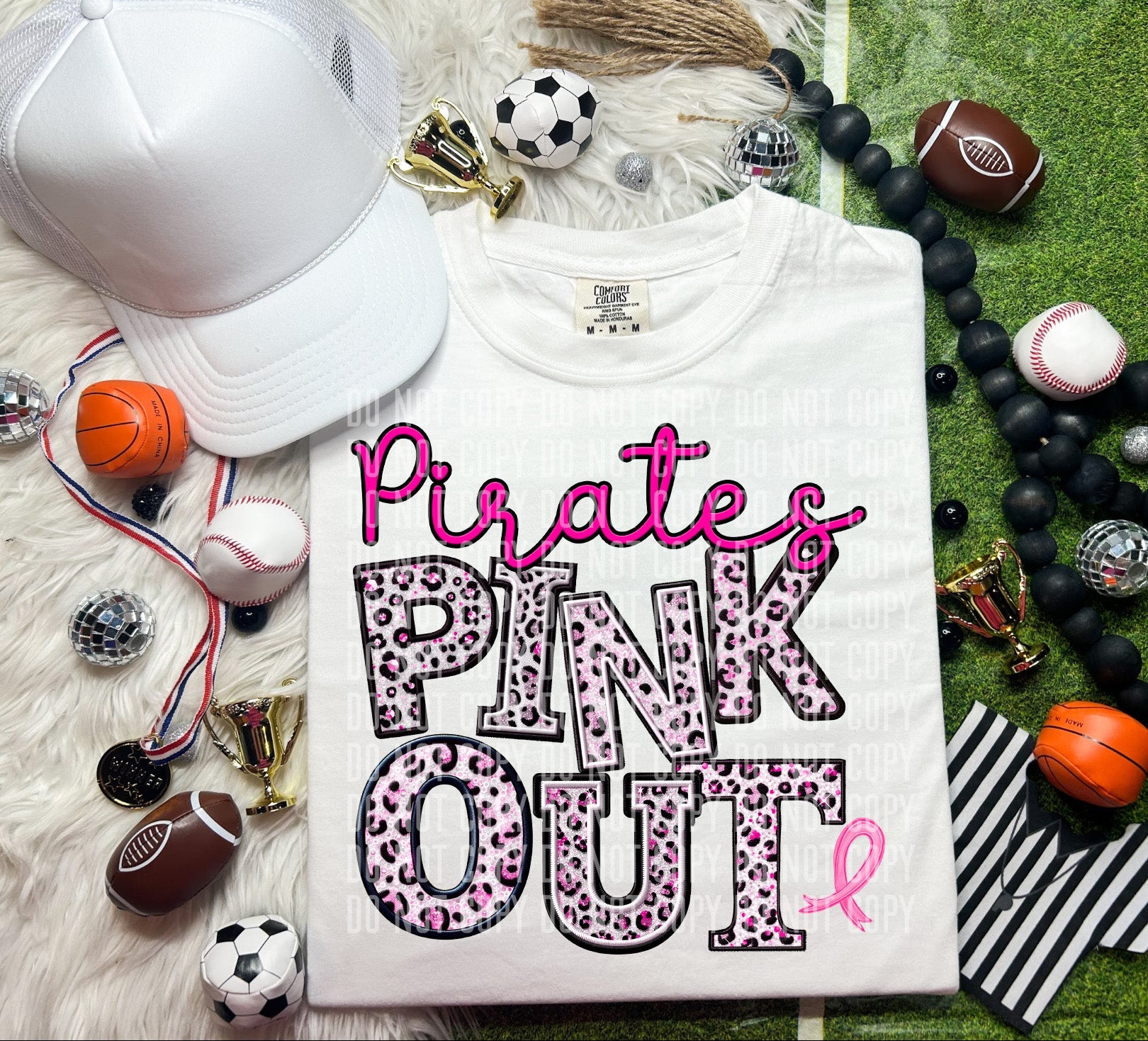 Pirates Pink Out Animal Print Mascot-Lovie T Designs