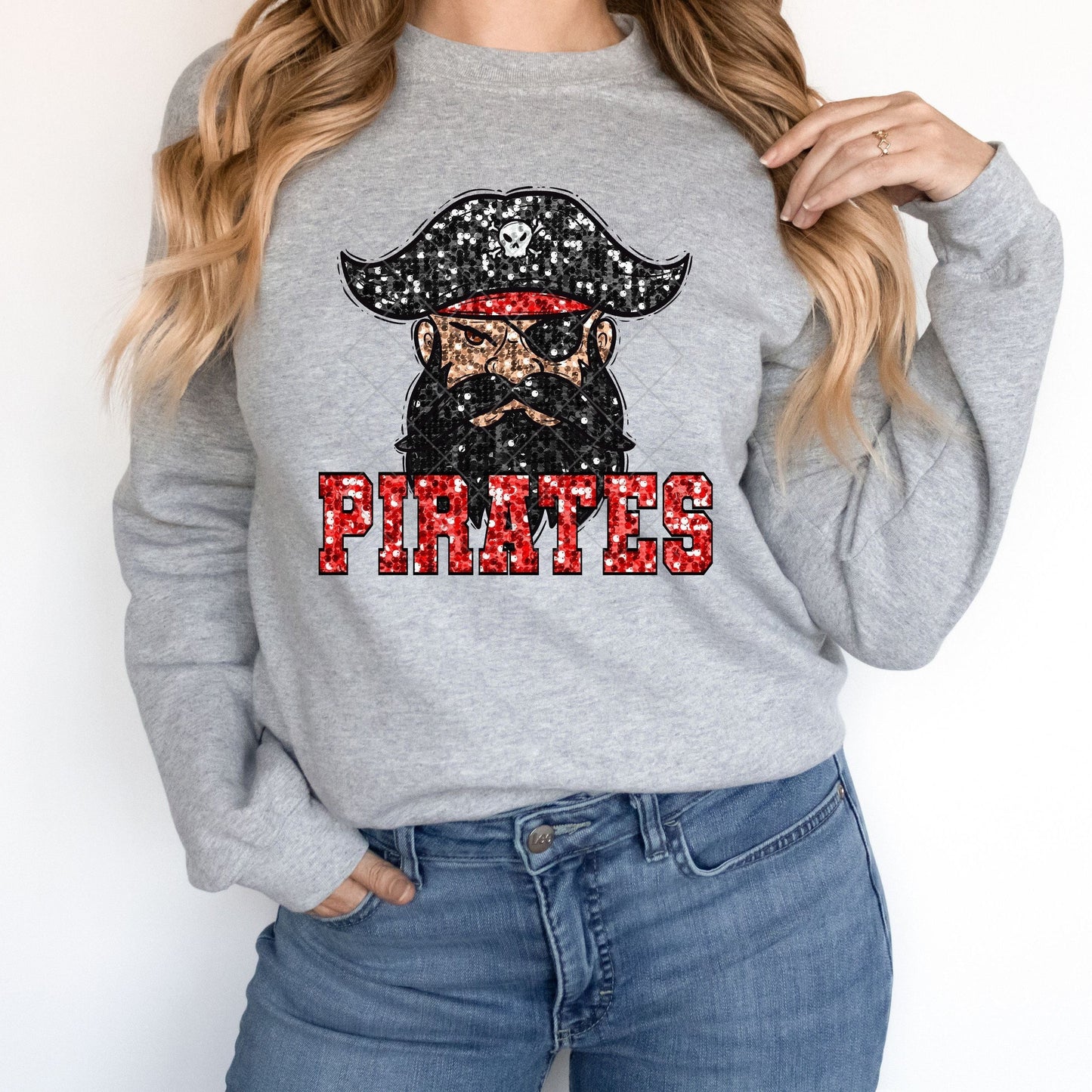 Pirates Red Sequin-Lovie T Designs