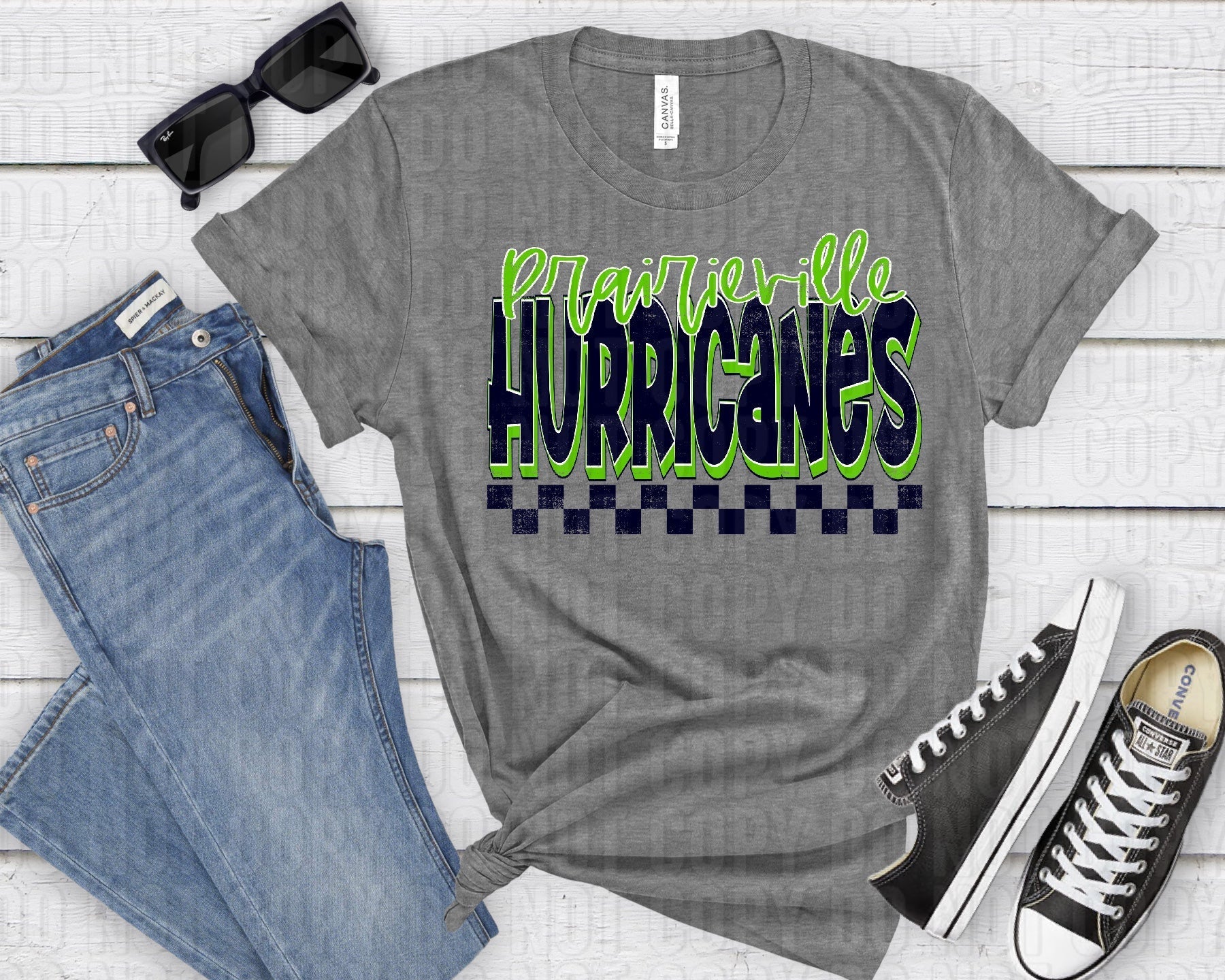 Prairieville Hurricanes Lime Black Grunge-Lovie T Designs