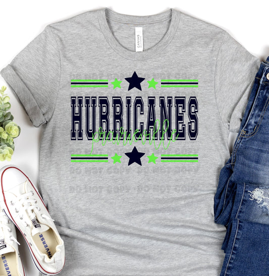 Prairieville Hurricanes Navy Lime All Stars-Lovie T Designs