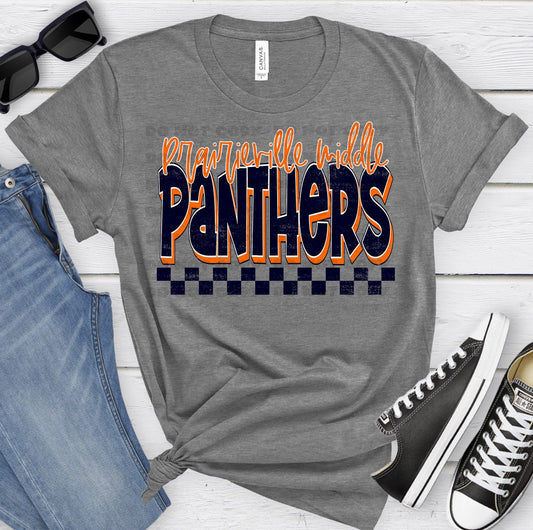 Prairieville Middle Panthers Navy Orange Grunge-Lovie T Designs