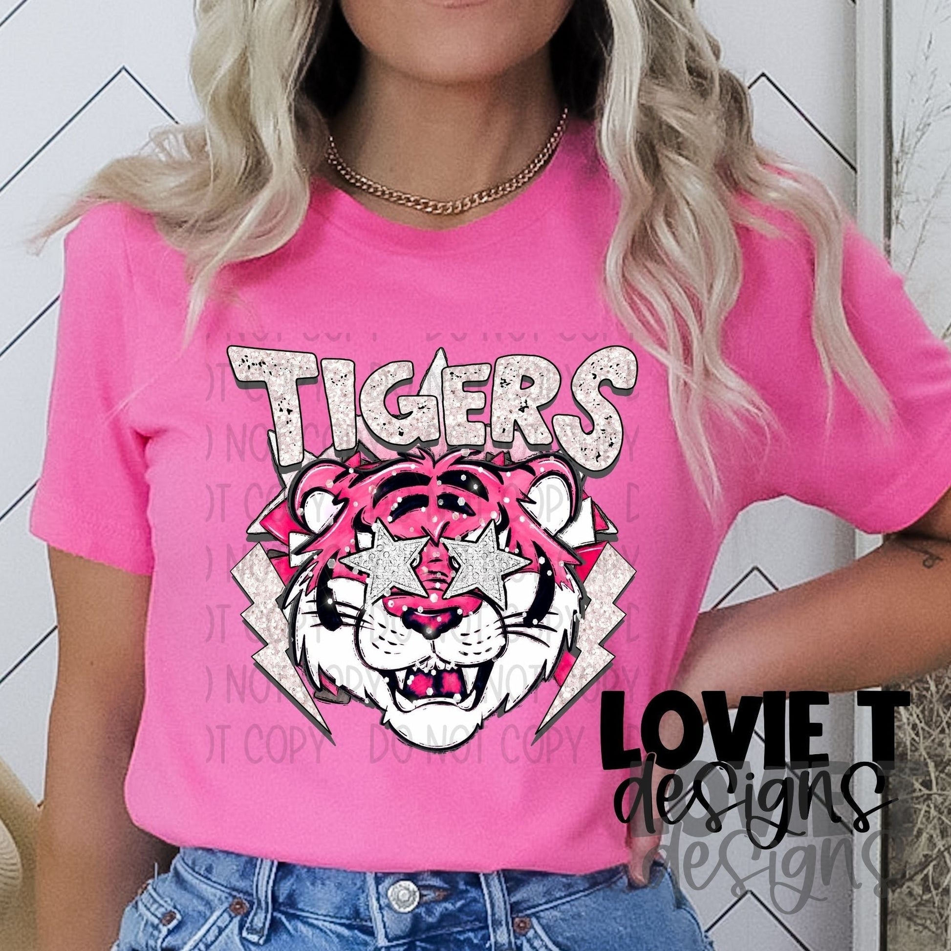 Preppy Pink Tiger-Lovie T Designs