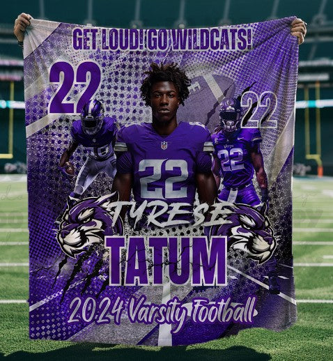 Purple Football Blanket Mockup-Lovie T Designs