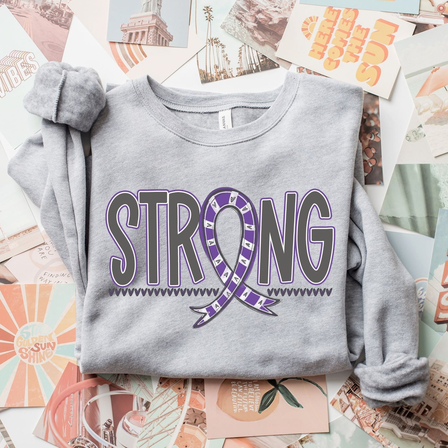 Purple Strong Awareness Ribbon-Lovie T Designs