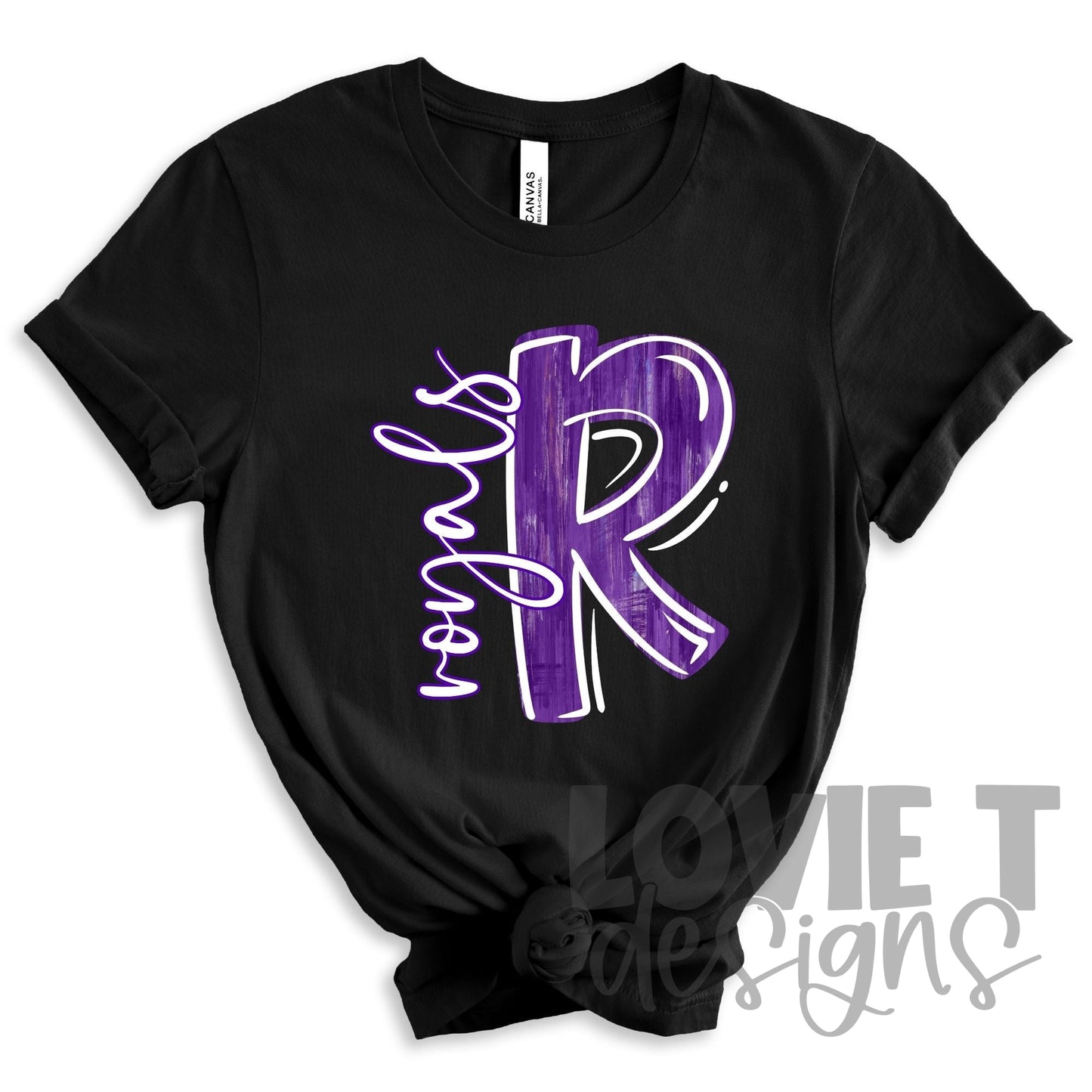 Purple R with White Outline Royals-Lovie T Designs