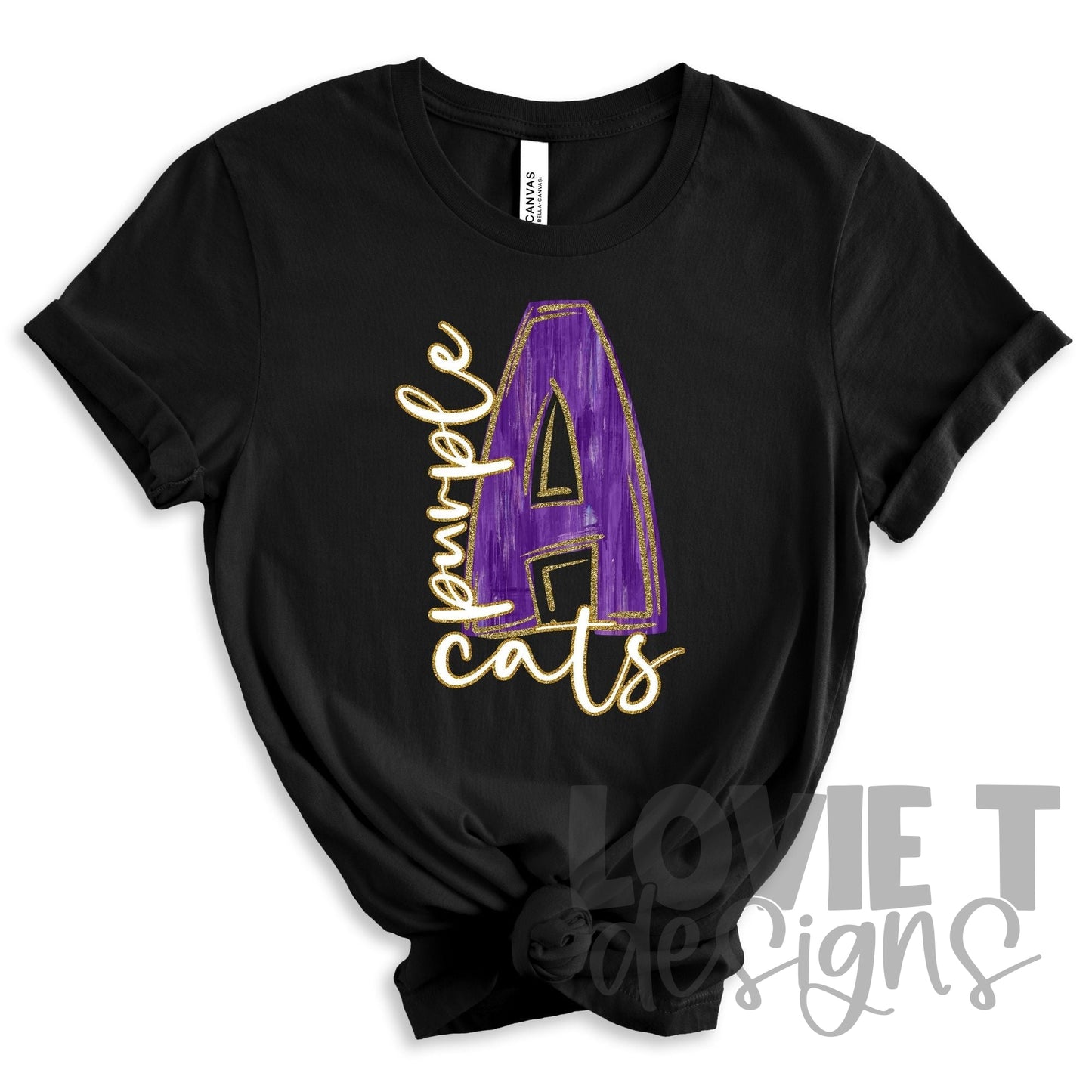Purple and Gold A Purple Cats-Lovie T Designs