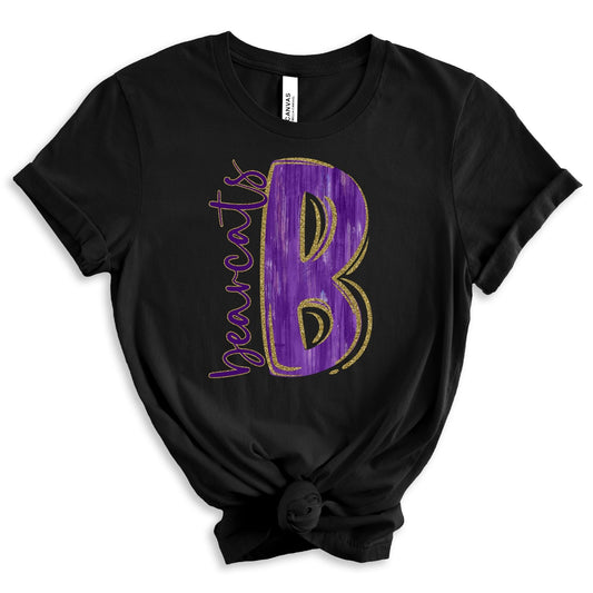 Purple and Gold B Bearcats-Lovie T Designs