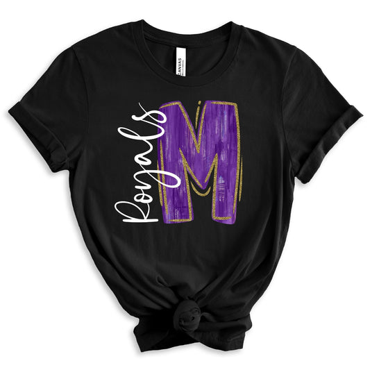 Purple and Gold M Royals-Lovie T Designs