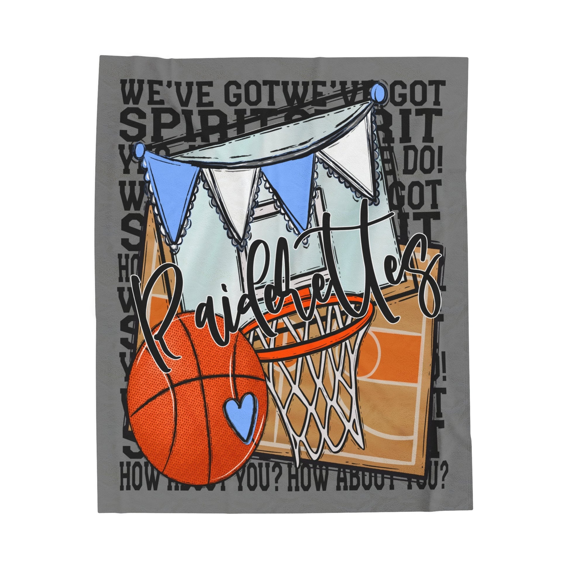 Raiderettes Basketball Gray and Columbia Blue-Lovie T Designs