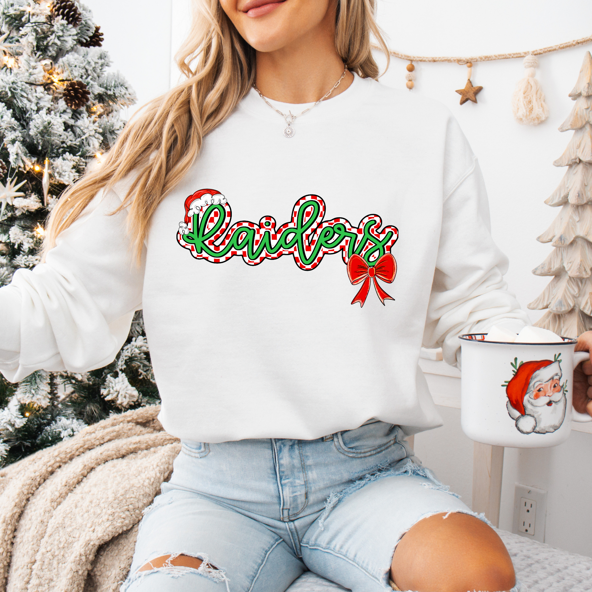 Raiders Christmas Checker-[DTF Transfer]-Lovie T Designs