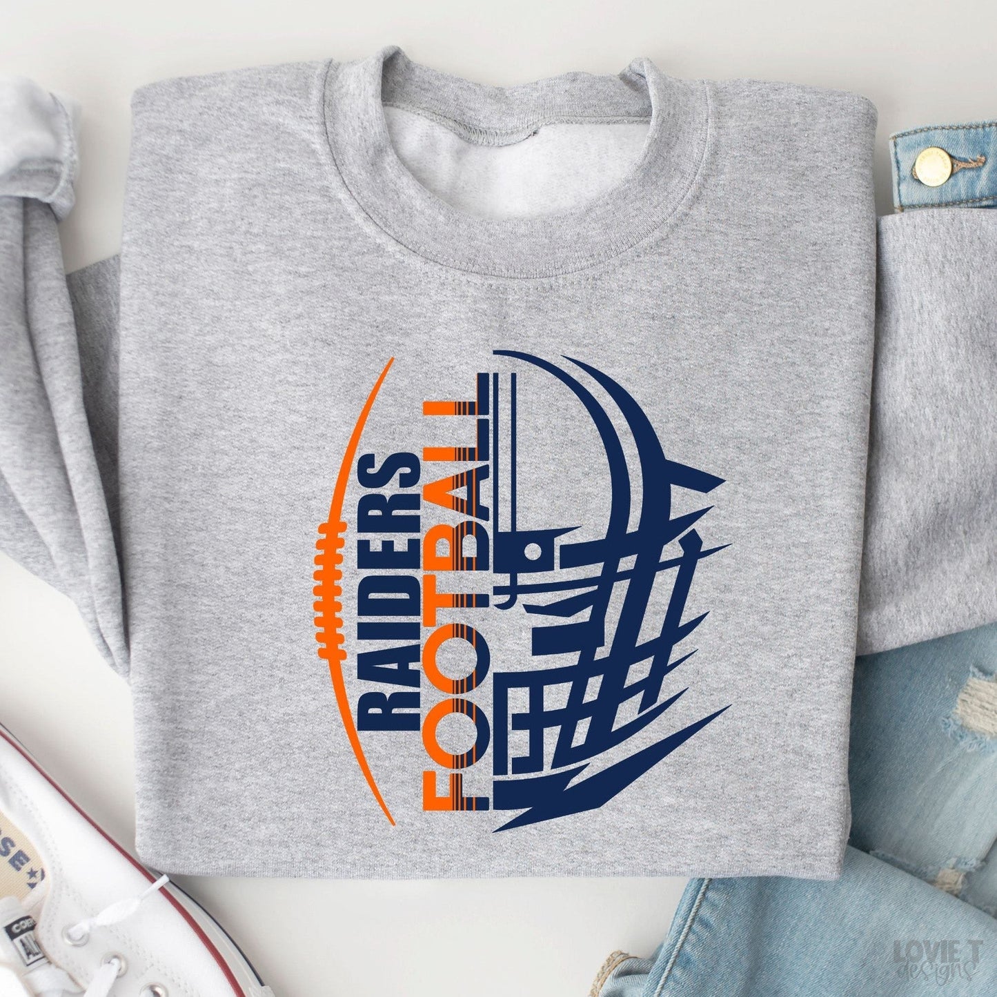 Raiders Football Navy and Orange-Lovie T Designs