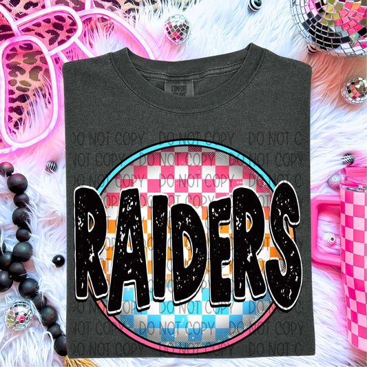 Raiders Neon Circle Mascots-Lovie T Designs