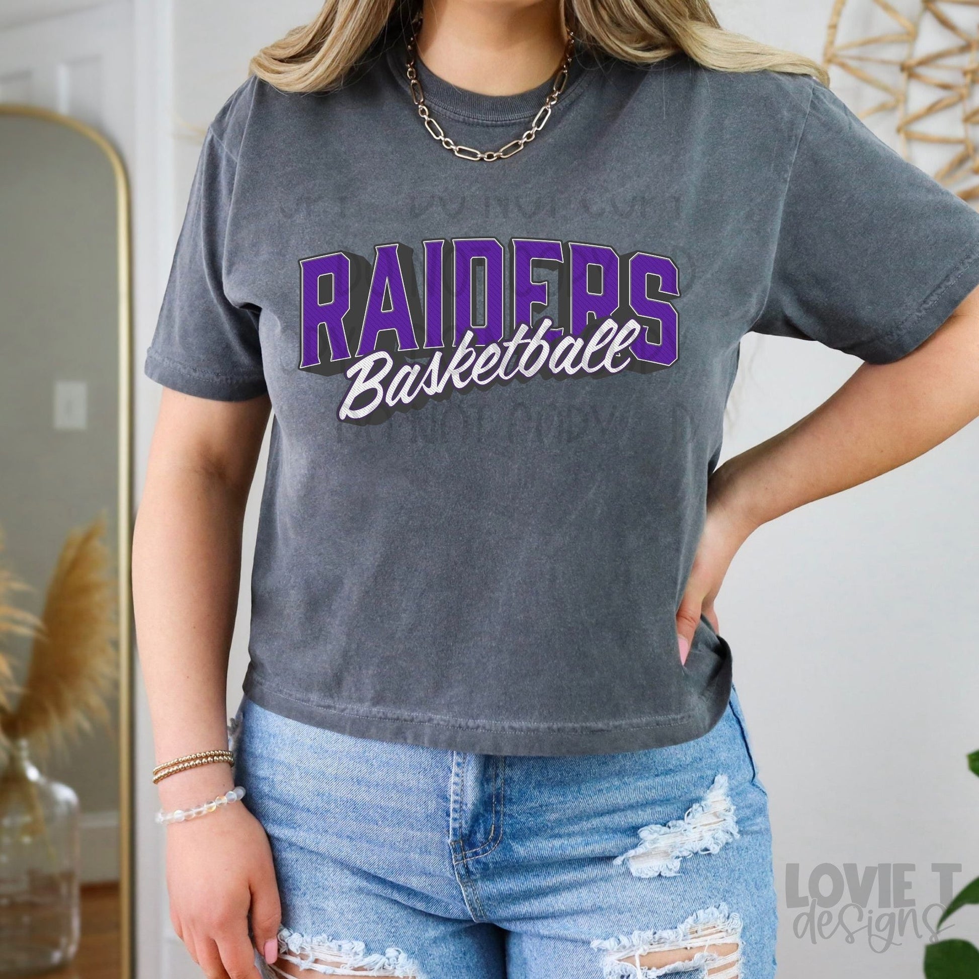 Raiders Purple Basketball Vintage-Lovie T Designs