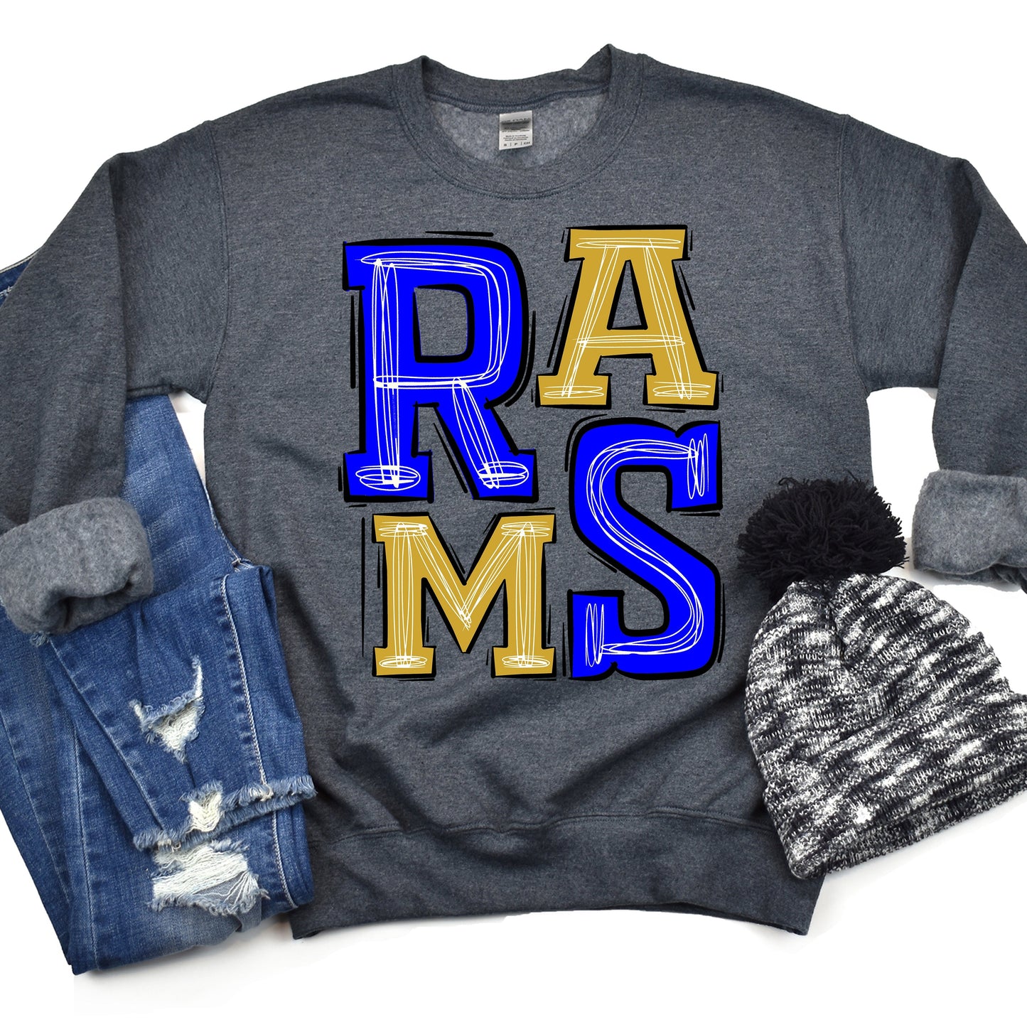 Rams Blue and Gold-Lovie T Designs