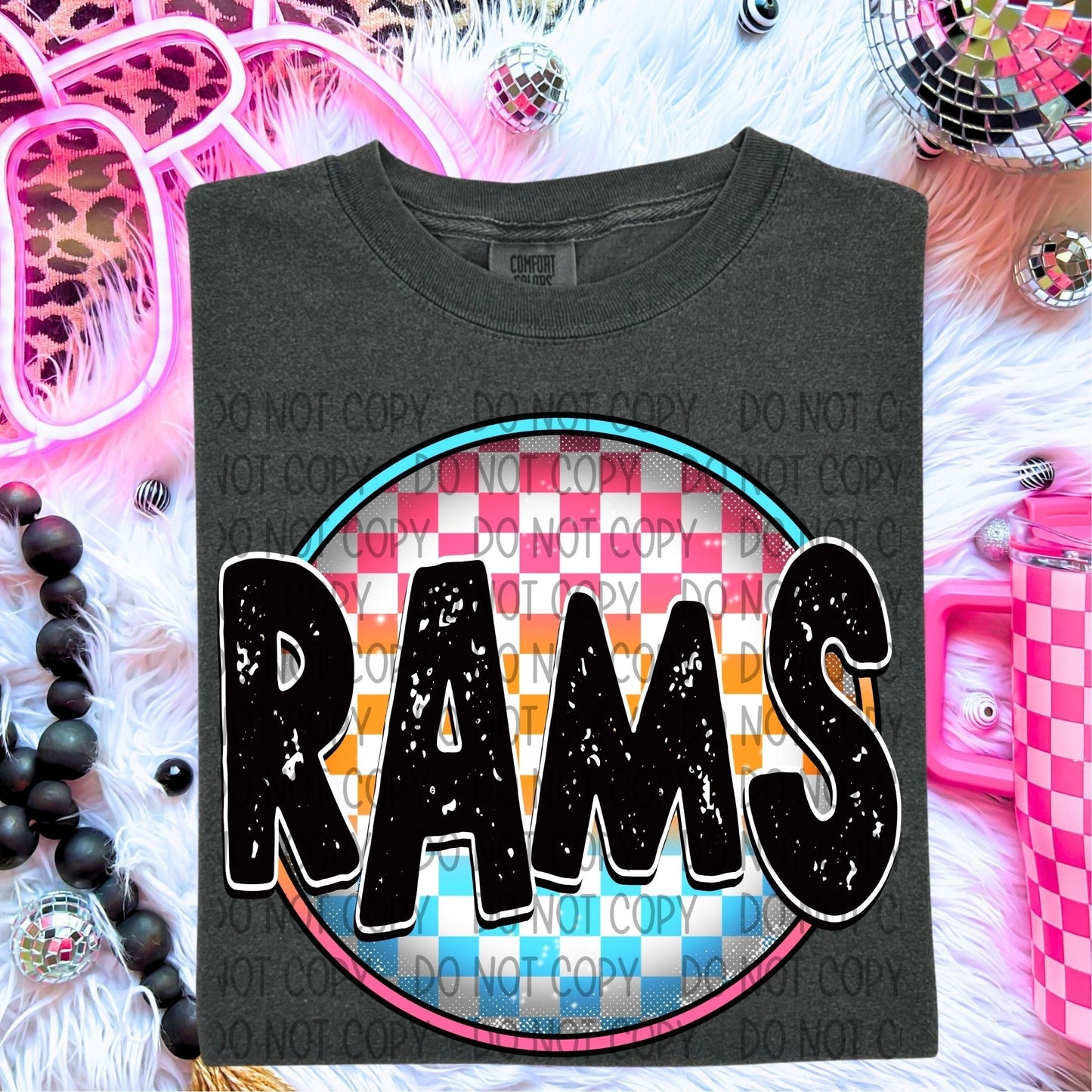 Rams Neon Circle Mascots-Lovie T Designs