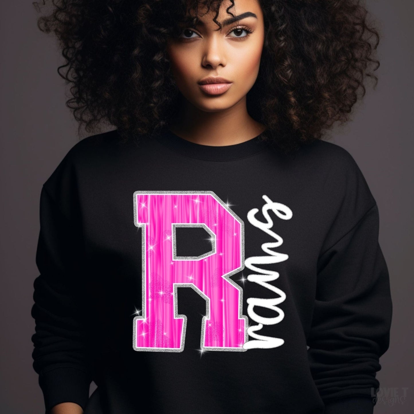 Rams Pink Sparkle-Lovie T Designs