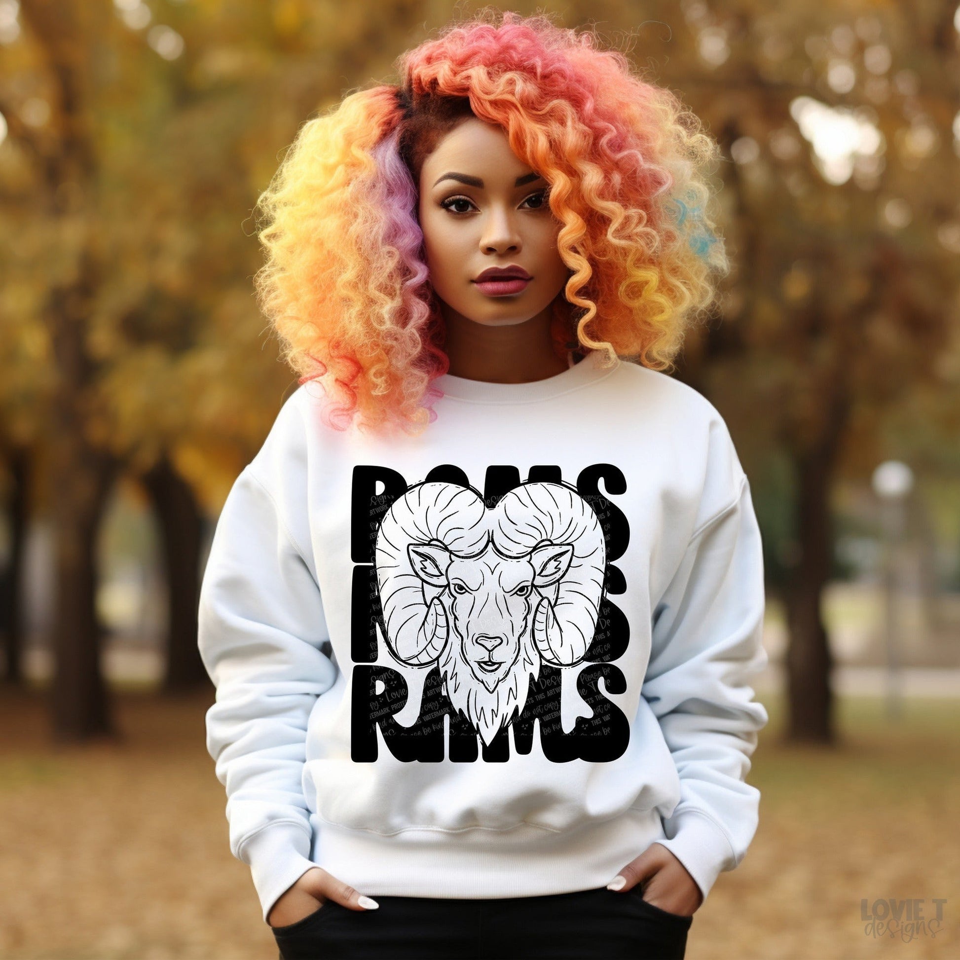 Rams Stacked-Lovie T Designs