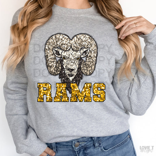 Rams Yellow Gold Sequin