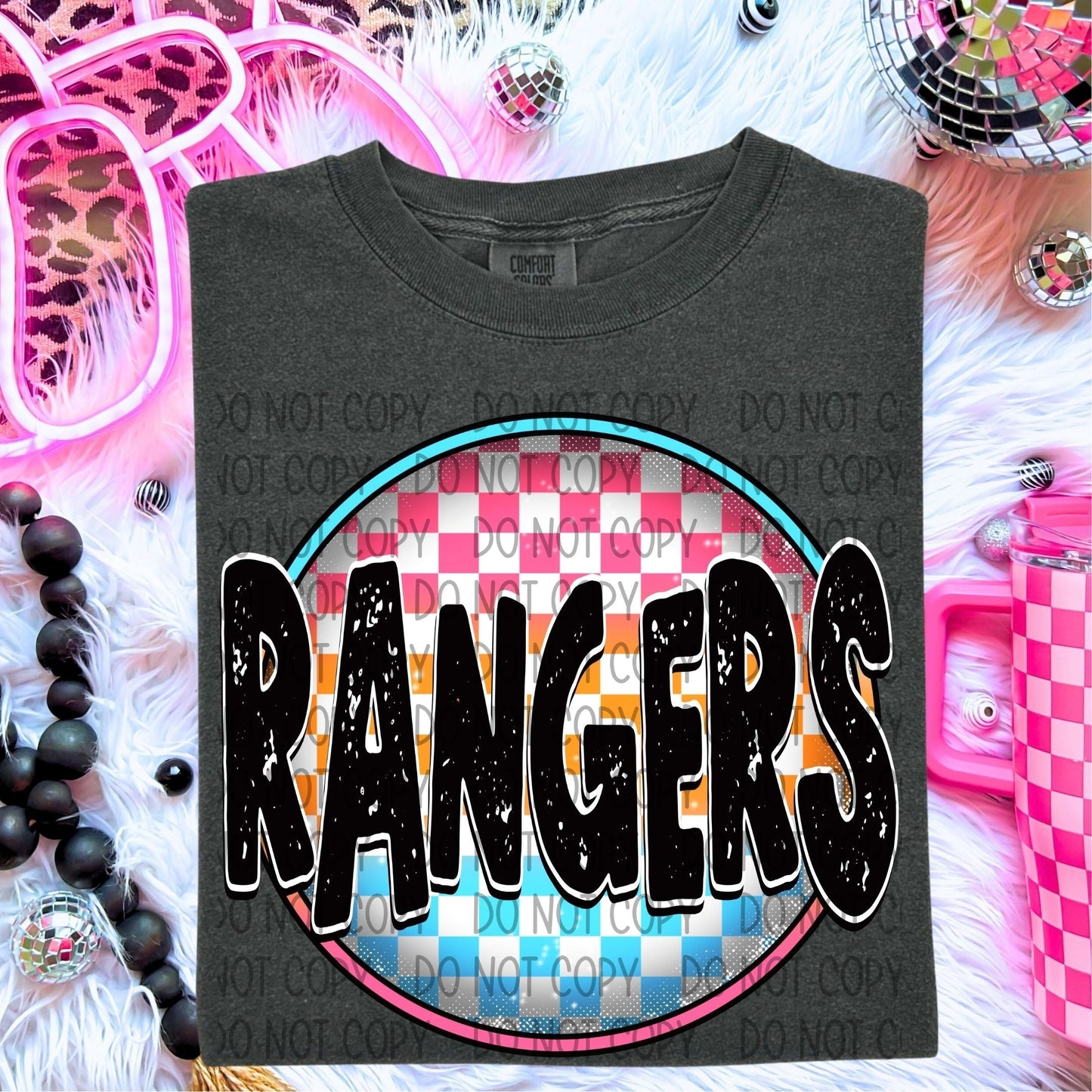 Rangers Neon Circle Mascots-Lovie T Designs