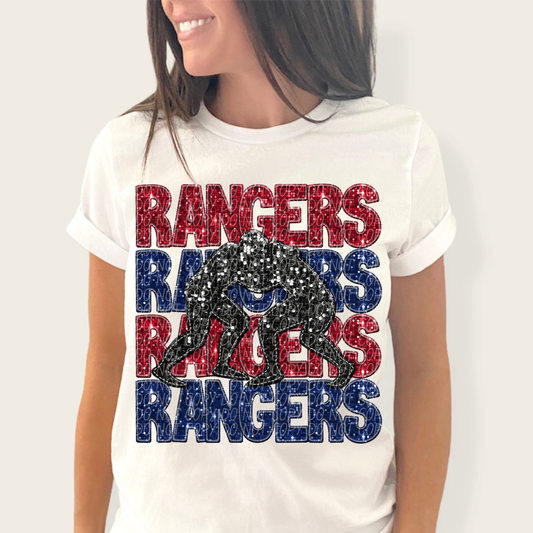 Rangers Red Blue-[DTF Transfer]-Lovie T Designs