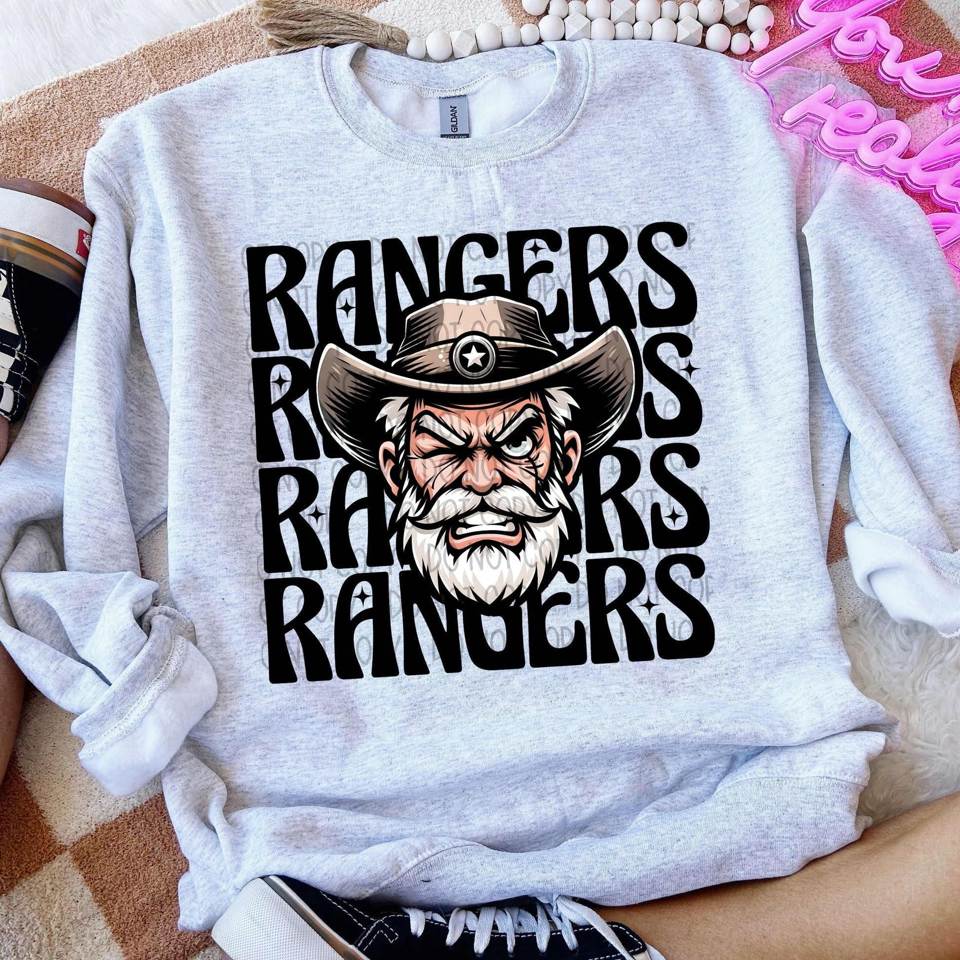 Rangers Winking Mascot-Lovie T Designs