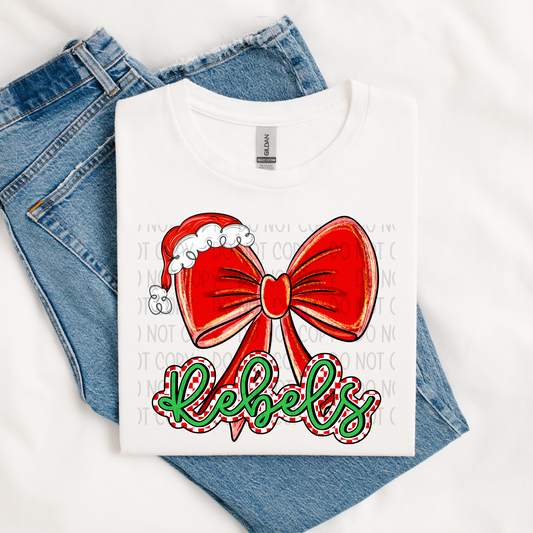 Rebels Christmas Checker Bow-[DTF Transfer]-Lovie T Designs