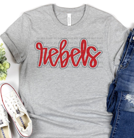 Rebels Red Gray-Lovie T Designs