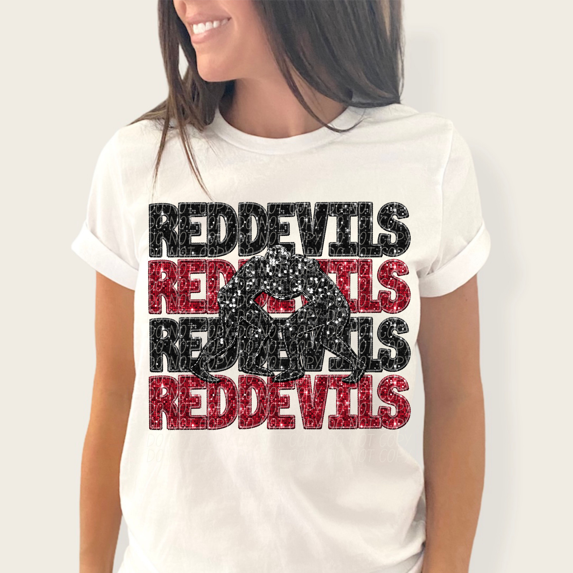 Red Devils Black Red-[DTF Transfer]-Lovie T Designs