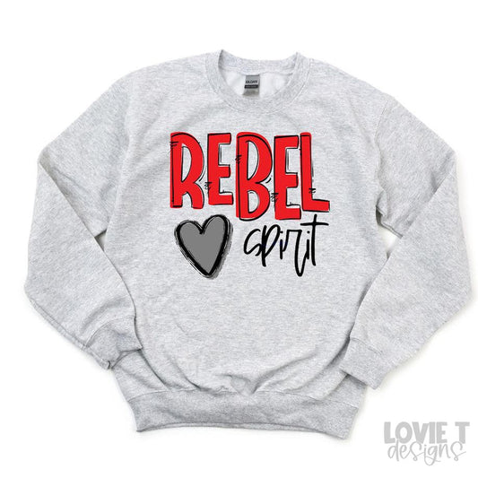 Red Rebel Spirit with Grey Heart-Lovie T Designs