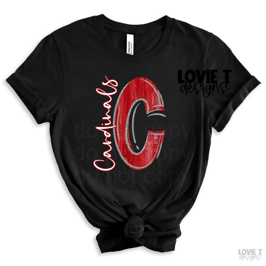 Red and Silver C Cardinals-Lovie T Designs
