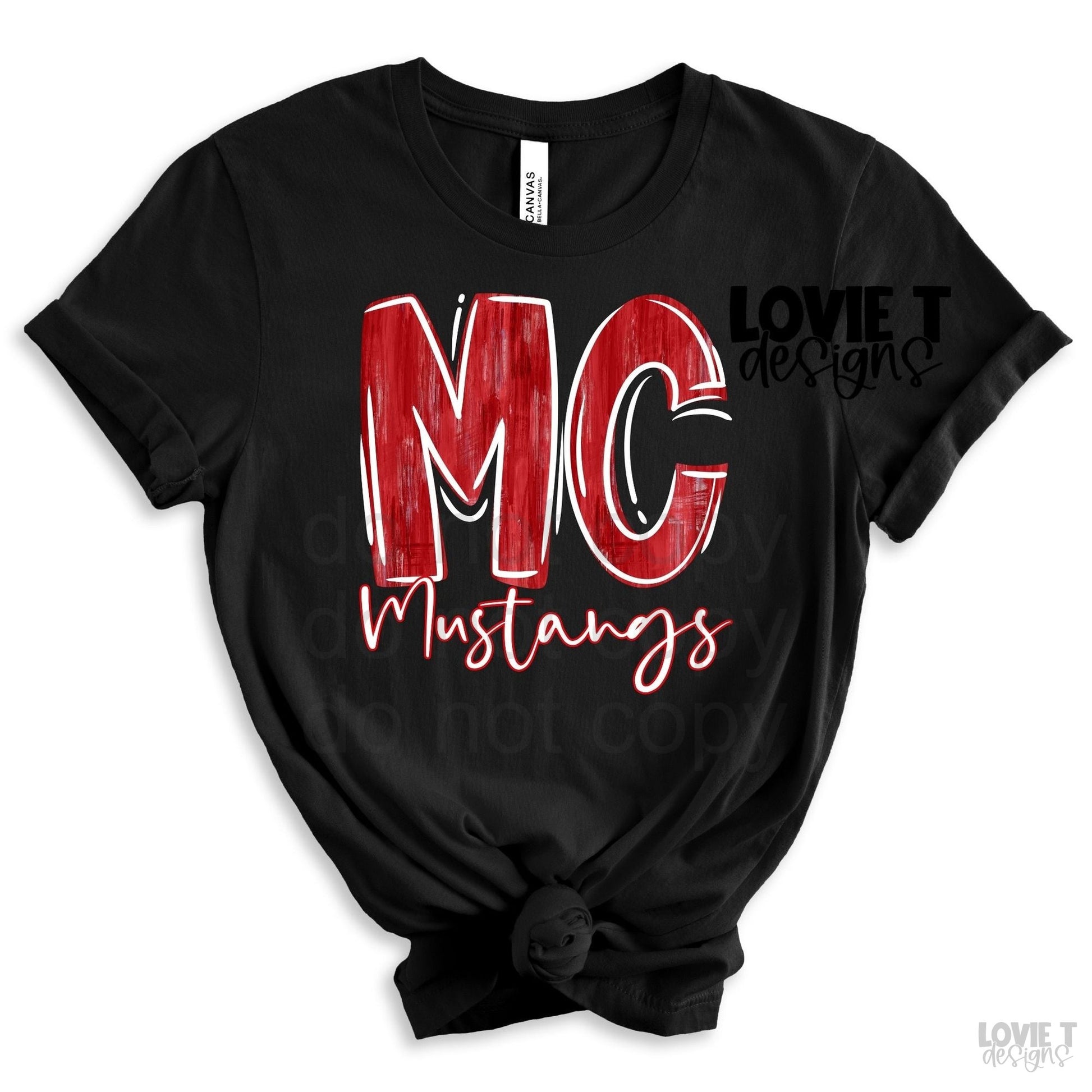 Red and White MC Mustangs-Lovie T Designs