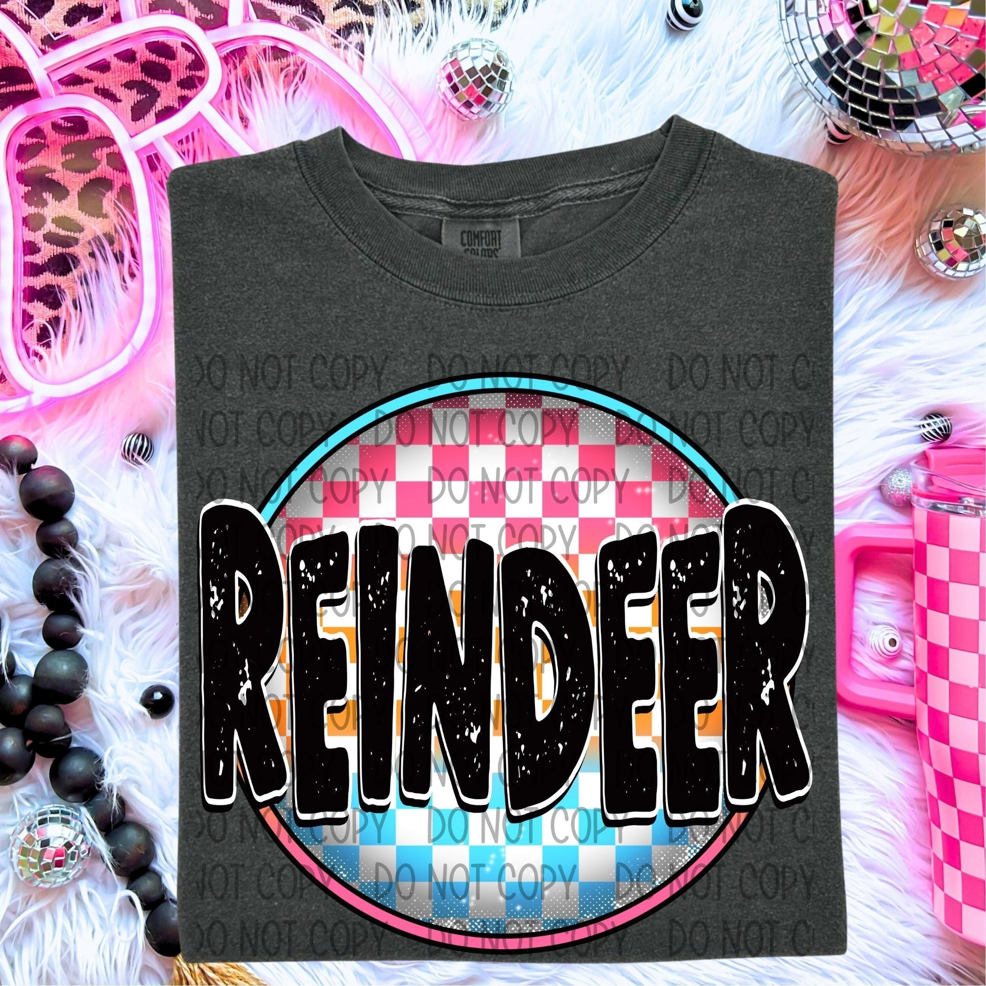 Reindeer Neon Circle Mascots-Lovie T Designs