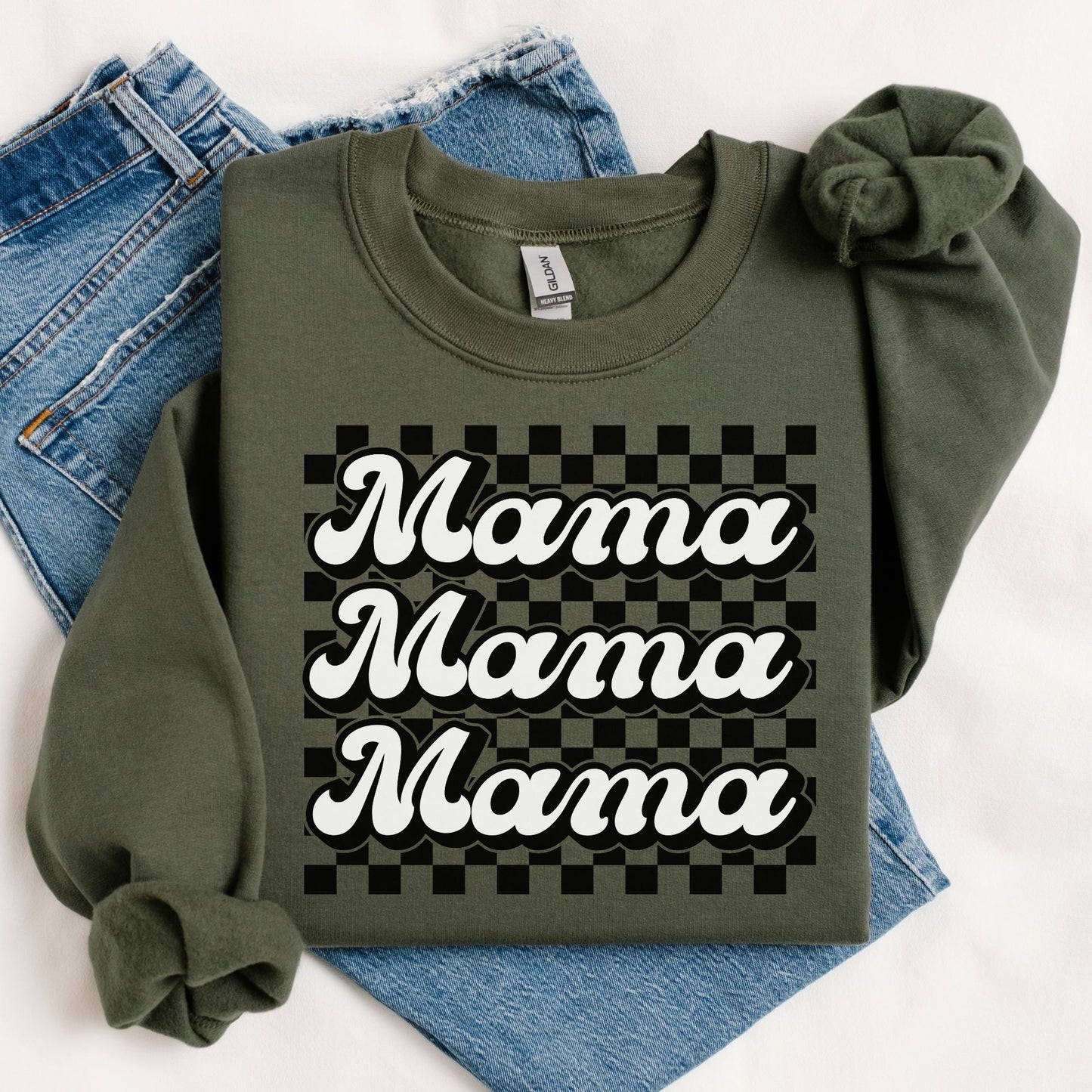 Retro Mama Stacked-[DTF Transfer]-Lovie T Designs