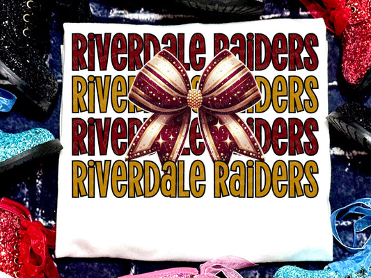 Riverdale Raiders Faux Rhinestones Maroon Vegas Gold-Lovie T Designs